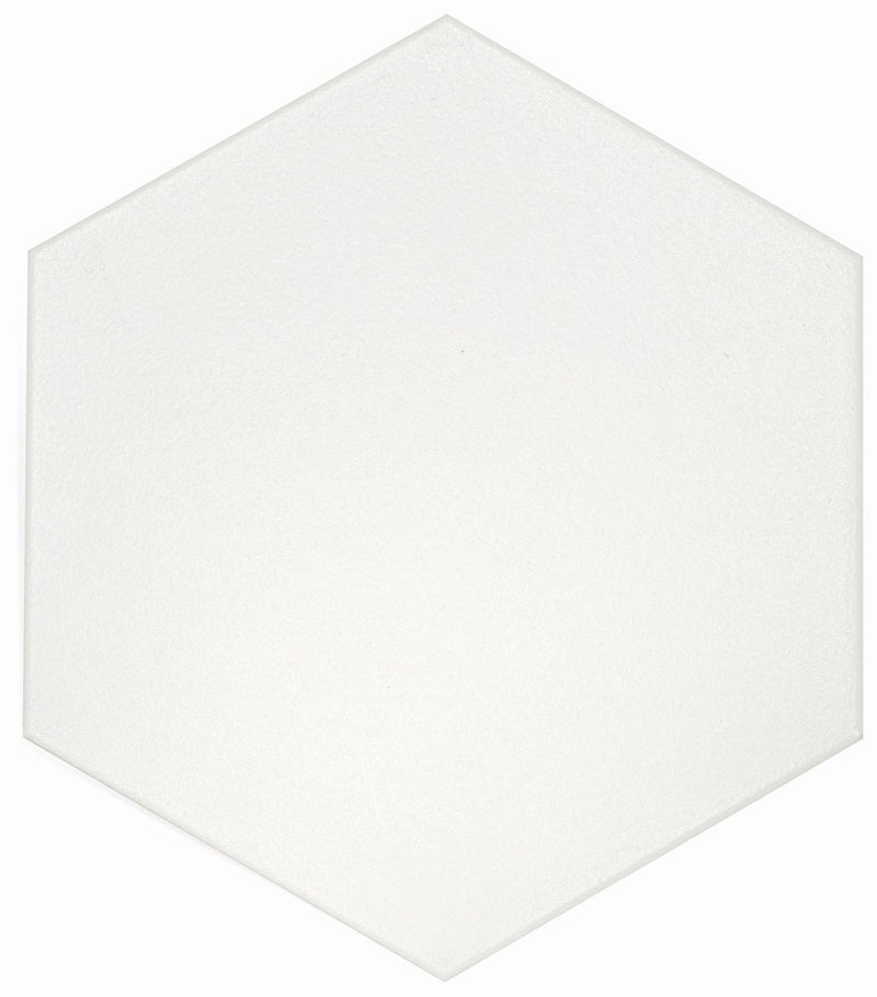 Slide White Matte 8x9 Hexagon Porcelain Tile for kitchen and bathroom floor and walls