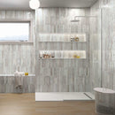 Southern Subway Tile 2x10 Pale Grey features on a contemporary shower