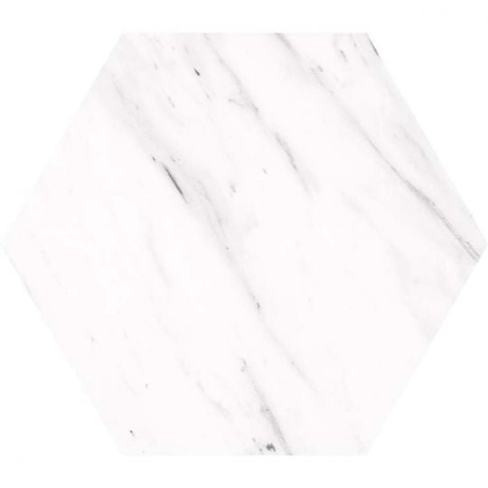 Studio Hexagon Carrara Porcelain Tile 9x10 for floor and walls
