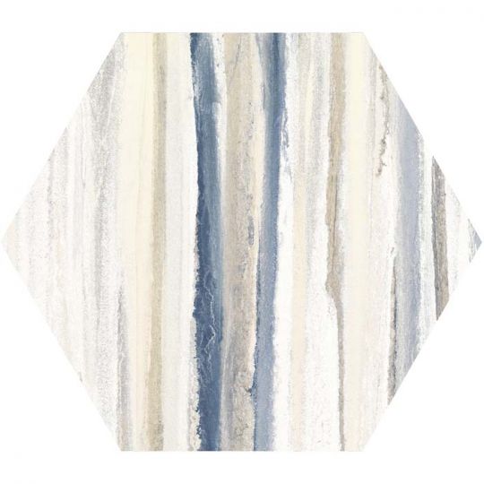 Studio Hexagon Swirl Blue Porcelain Tile 9x10 for kitchen backsplash and floor