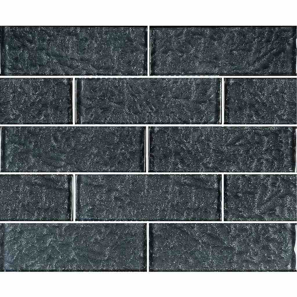 Surfaced Glass Tile Black 2x6