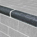 Surfaced Pool Glass Trim Tile Black 2x6 - 1 Linear Foot for saltwater pools