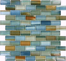 Turquoise Glass Mosaic Tile 1x2 for pools and spas