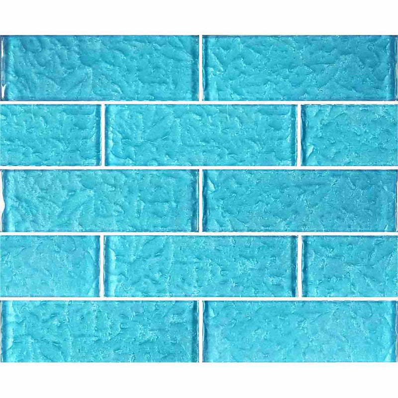 Surfaced Glass Tile Turquoise 2x6 for swimming pool and spas