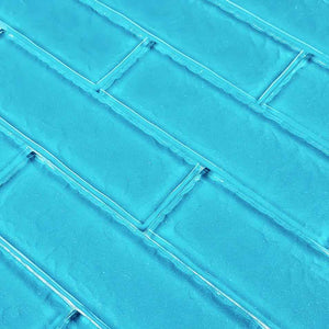 Surfaced Glass Tile Turquoise 2x6 for saltwater pools