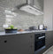 Urban Brick Porcelain Tile Ice 6x15 featured on a contemporary kitchen backsplash