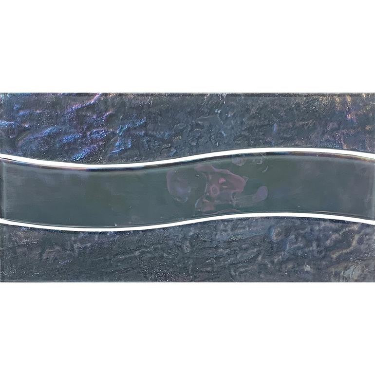 Wave Glass Pool Waterline Tile Grey 6x12 for the pool, spa, bathroom, and shower