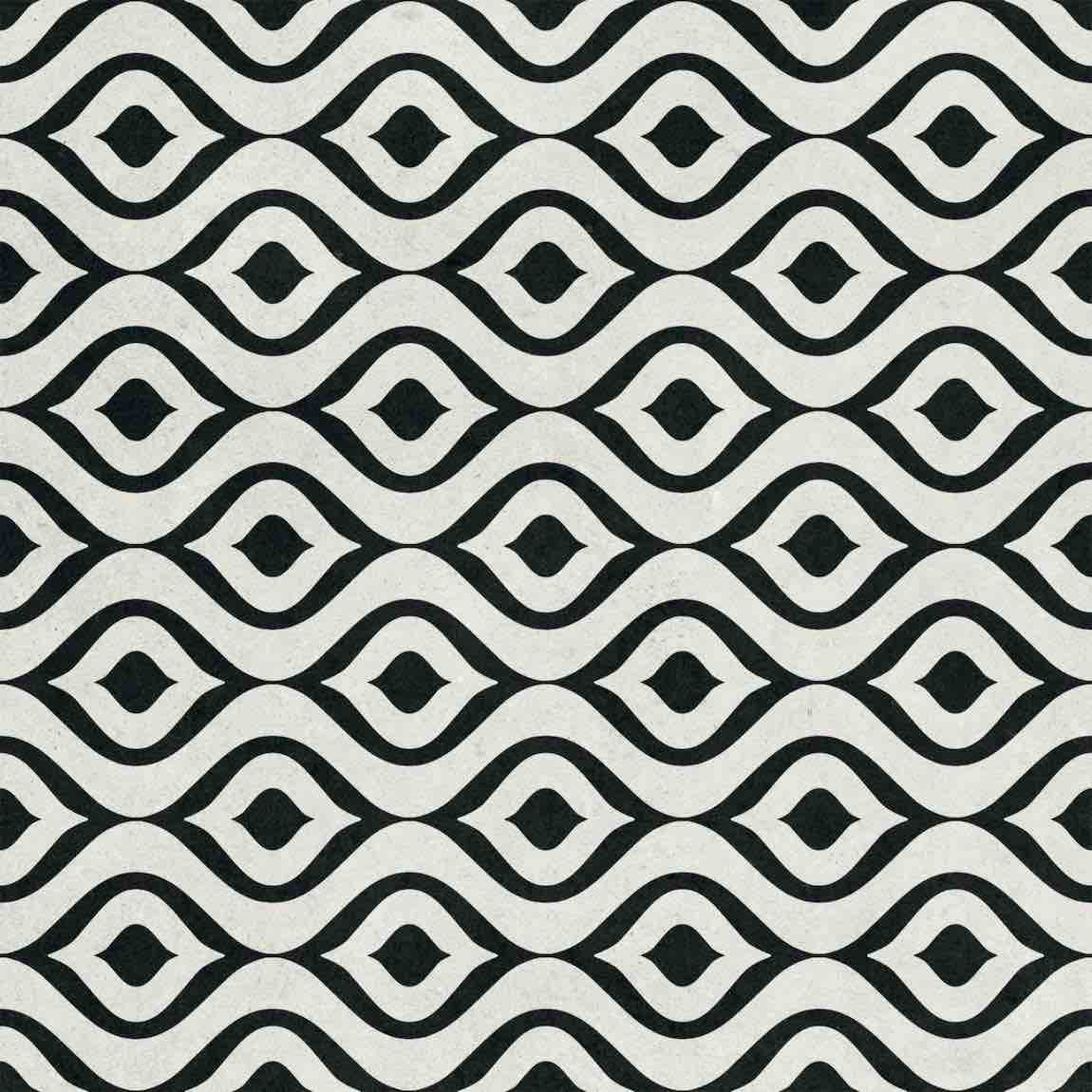 Patterned Porcelain Tile Geo Wavy 8x8