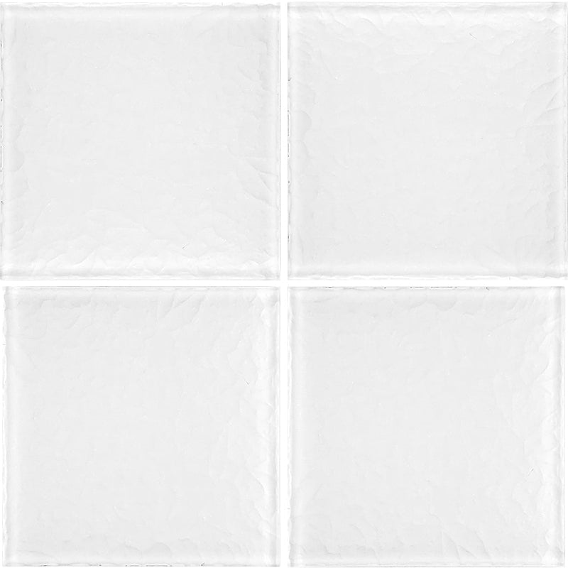 Surfaced Glass Tile White 6x6 for saltwater swimming pool