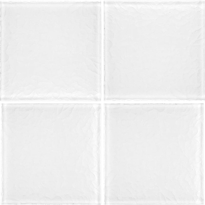 Surfaced Glass Tile White 6x6 for saltwater swimming pool